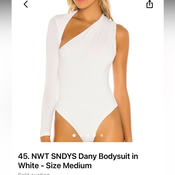 NWT REVOLVE Syndys ‘Danny’ Bodysuit, One shoulder, white, size US 6, UK 10, Med - Picture 10 of 11